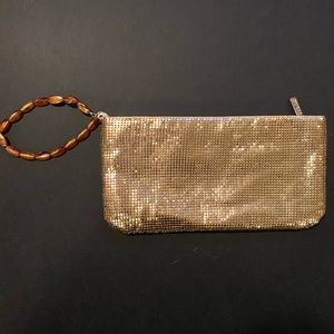 Guess Gold One Starry Night Metal Metallic Mesh Wristlet Purse